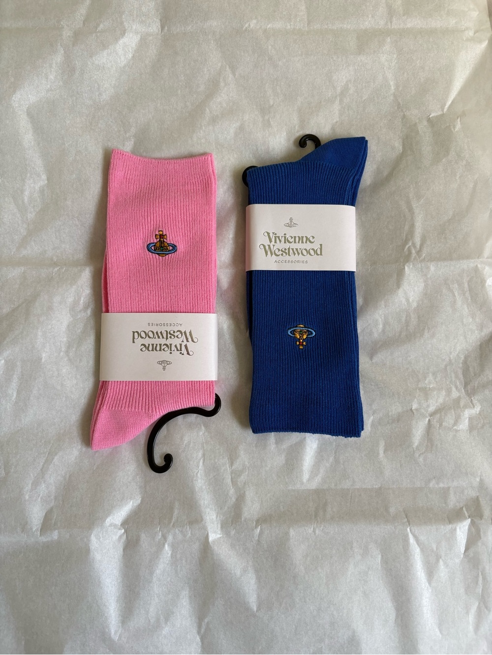 Vivienne Westwood women Crew Socks - Pink and Blue
